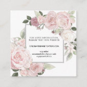 Blush Roze Rose Bloemen Bruiloft Website Informatiekaartje (Voorkant)