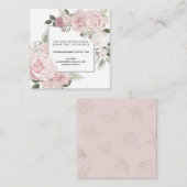 Blush Roze Rose Bloemen Bruiloft Website Informatiekaartje (Voorkant / Achterkant)