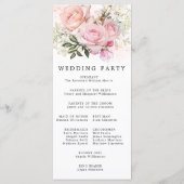 Blush Roze Rose Bloemen DIY Bruiloft Programmakaart (Achterkant)