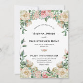  Blush Roze Rose Bloemen Huwelijk Kaart (Voorkant)