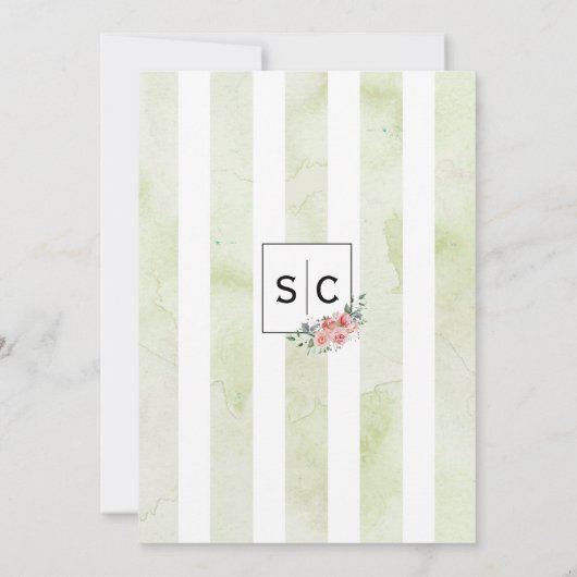 Blush Roze Rose Bloemen Huwelijk Kaart (Achterkant)