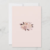 Blush Roze Rose Bloemen Krans Bruiloft Kaart (Achterkant)