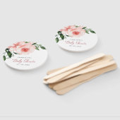 Blush Roze Rose Bloemen Waterverf Baby shower Handwaaier (Niet-gemonteerd)