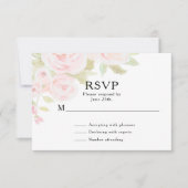 Blush Roze Rose Bloemen Waterverf Bruiloft RSVP