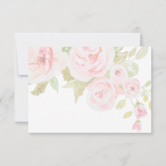 Blush Roze Rose Bloemen Waterverf Bruiloft RSVP