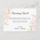 Blush Roze Rose Bloemenkunst Bruiloft Wishing Well Informatiekaartje (Voorkant)