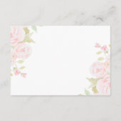 Blush Roze Rose Bloemenkunst Bruiloft Wishing Well Informatiekaartje (Achterkant)