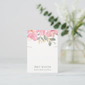 BLUSH ROZE ROSE BLOEMIGE WATERVERF KETTING DISPLAY VISITEKAARTJE (Staand voorkant)