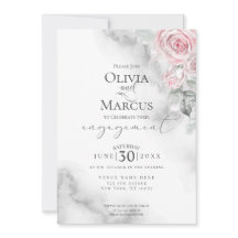 Blush Roze Rose Bouquet Pewter Waterverf