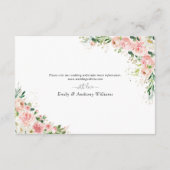 Blush Roze Rose Bruiloft Behuizing Kaart (Achterkant)