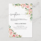 Blush Roze Rose Bruiloft Receptie Enclosure Kaarte Informatiekaartje (Voorkant)