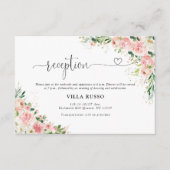 Blush Roze Rose Bruiloft Receptie Enclosure Kaarte Informatiekaartje (Voorkant)