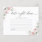 Blush Roze Rose Datum Nacht Ideeën Kaart (Achterkant)