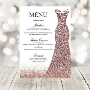 Blush Roze Rose Dress Birthday Party Vrijgezellenf Menu