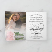 Blush Roze Rose Elegant Romantic Foto Weddenschap (Binnen)