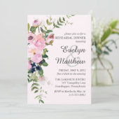 Blush Roze Rose Floral Bouquet Rehearsal Kaart (Staand voorkant)