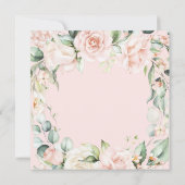 Blush Roze Rose Floral Square Quinceanera Kaart (Achterkant)