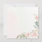 Blush Roze Rose Floral Square Quinceanera Kaart (Achterkant)