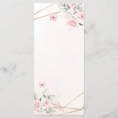 Blush Roze Rose Geometrische Sweet Zestien Verjaar Menu (Achterkant)