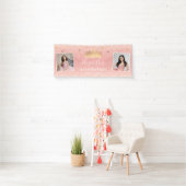 Blush Roze Rose Gold 2 Foto van Birthday Quinceane Spandoek (Insitu)