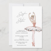 Blush Roze Rose Gold Ballerina Sweet 16 Birthday Kaart (Voorkant)