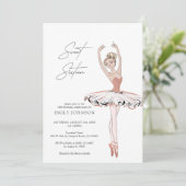 Blush Roze Rose Gold Ballerina Sweet 16 Birthday Kaart (Staand voorkant)