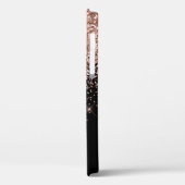 Blush Roze Rose Gold Black Glitter Monogram Naam C Case-Mate iPhone Case (Achterkant / Links)