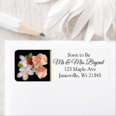 Blush Roze Rose Gold Bourgogne Floral Return Label (Insitu)