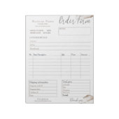 Blush Roze Rose Gold Business Order Form Notitiebl Notitieblok (Linkerzijde)