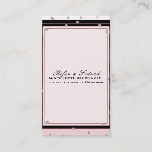 Blush Roze Rose Gold Elegant Modern Verwijs een vr Aanbevelingskaartje (Voorkant)