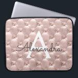 Blush Roze Rose Gold Elegant  monogram Laptop Sleeve<br><div class="desc">Blush roze roze goudlegant,   monogram Hoesje. Dit hoesje kan worden aangepast om uw initiaal en voornaam te omvatten.</div>