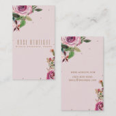 Blush Roze Rose Gold Floral Modern Chic Elegant Visitekaartje (Voorkant / Achterkant)