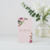 Blush Roze Rose Gold Floral Modern Chic Elegant Visitekaartje (Staand voorkant)