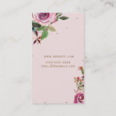 Blush Roze Rose Gold Floral Modern Chic Elegant Visitekaartje (Achterkant)