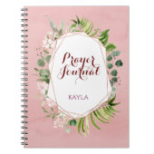Blush Roze Rose Gold Floral Name Prayer Journal Notitieboek (Voorkant)