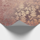 Blush Roze Rose Gold Floral Powder Faux Floral Cadeaupapier (Hoek)