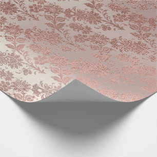 Blush Roze Rose Gold Floral Powder Floral Glam Cadeaupapier