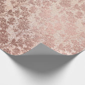 Blush Roze Rose Gold Floral Powder Glitter Floral Cadeaupapier (Hoek)
