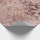 Blush Roze Rose Gold Floral Powder Grungy Metallic Cadeaupapier (Hoek)