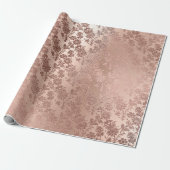 Blush Roze Rose Gold Floral Powder Royal Delicate Cadeaupapier (Uitgerold)