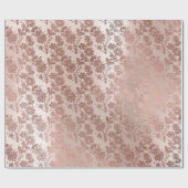 Blush Roze Rose Gold Floral VIP Floral Cadeaupapier (Vlak)