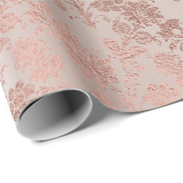 Blush Roze Rose Gold Floral VIP Floral Cadeaupapier