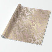 Blush Roze Rose Gold Floral VIP Stars Cadeaupapier (Uitgerold)
