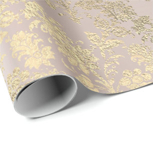 Blush Roze Rose Gold Floral VIP Stars Cadeaupapier