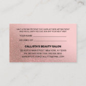 Blush Roze Rose Gold Glitter Gradient Typografie Aanbevelingskaartje (Achterkant)