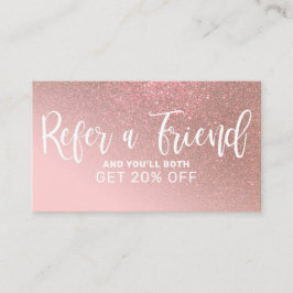 Blush Roze Rose Gold Glitter Gradient Typografie Aanbevelingskaartje