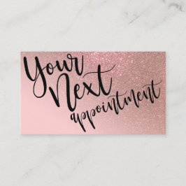 Blush Roze Rose Gold Glitter Gradient Typografie Afsprakenkaartje