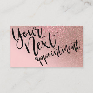 Blush Roze Rose Gold Glitter Gradient Typografie Afsprakenkaartje