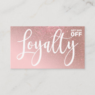 Blush Roze Rose Gold Glitter Gradient Typografie Klantenkaartje