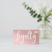 Blush Roze Rose Gold Glitter Gradient Typografie Klantenkaartje (Staand voorkant)